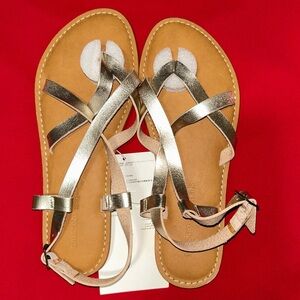 Metallic Gold Strappy Sandals